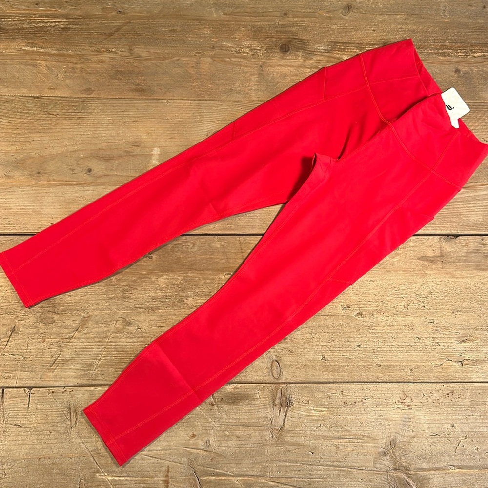 NWT- Fabletics PureLuxe High-Waisted Pocket 7/8 Leggings -HEATED RED (24”) new ! - Picture 4 of 11